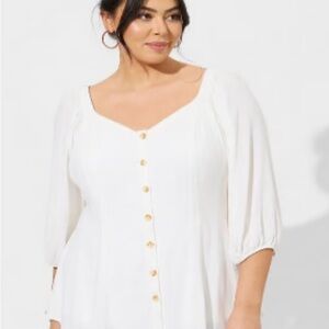 White Button-Down Women's Top